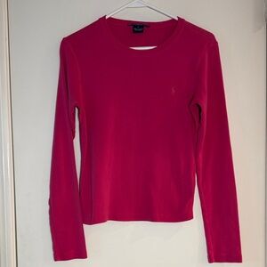 Ralph Lauren Vintage Women’s Long Sleeved Hot Pint T-Shirt 100% Cotton